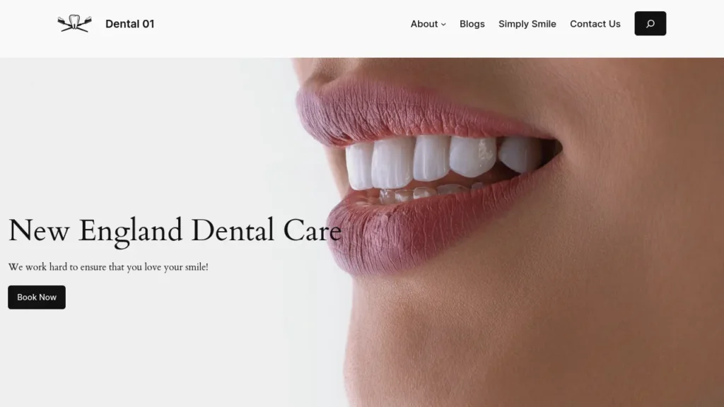 Dental Website Home Page Screenshot